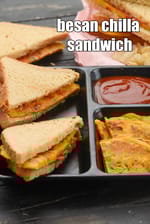 besan chilla sandwich recipe | bread chilla sandwich | Indian pudla sandwich |