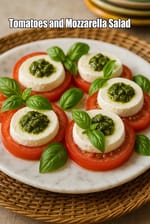 Tomatoes and Mozzarella Salad recipe | Caprese Salad  | tomatoes, olives Mozzarella Salad  |