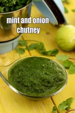 mint and onion chutney recipe | pyaz pudina chutney |