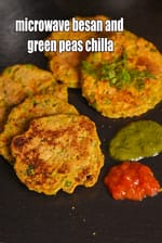 microwave  besan and green peas chilla | matar besan cheela | healthy besan green peas chilla |