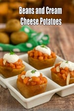 Beans and Cream Cheese Potatoes for kids recipe | Indian style potatoes with  baked beans and cheese  stuffing |
