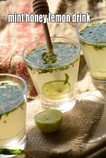 mint honey lemon drink | lemon mint and honey water | pudina nimbu drink | lemon mint water |