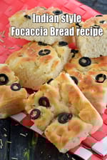 Indian style Focaccia Bread recipe |  Homemade Italian Soft Bread |