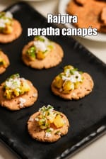 Rajgira paratha canapés recipe | Amaranth Flour Canapés | farali paratha potatoe canapés |