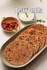 besan paratha | masala besan paratha | zero oil besan paratha |