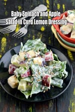 Baby Spinach and Apple Salad in Curd Lemon Dressing | healthy spinach salad | apple salad recipe |