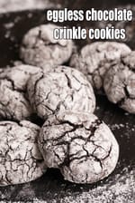 eggless chocolate crinkle cookies recipe | Indian fudgy chocolate crinkle cookies |