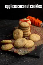 Eggless Coconut Cookies recipe, Indian Vegetarian Recipes