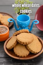 whole wheat dates cookies recipe | eggless atta khajur biscuit | Indian dates cookies |
