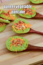 paneer vegetable pancake recipe | Indian pancakes with green peas, tomatoes and carrot |