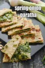 spring onion paratha recipe | hara pyaz paratha | step by step |