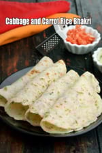 Cabbage and Carrot Rice Bhakri recipe | Low Sodium Vegetable Bhakri |  gluten-free zero oil  paratha |