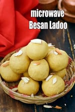 microwave Besan Ladoo |  no-cook besan ladoo | microwave festival dessert |