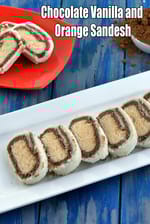 Chocolate Vanilla and Orange Sandesh  | Bengali  Mithai |