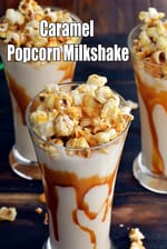 Caramel Popcorn Milkshake |  Caramel Popcorn vanilla milkshake | Indian Butterscotch Popcorn Milkshake |