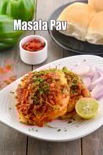 Masala Pav recipe, How to make Mumbai street style masala pav with photos
