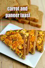 carrot and paneer toast recipe | carrot paneer sandwich in 10 minutes |