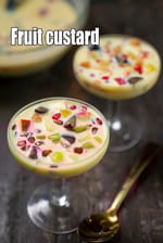 fruit custard recipe | Indian mixed fruit custard  | custard fruit salad |
