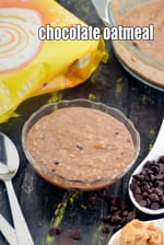 chocolate oatmeal recipe | healthy Indian chocolate oats |