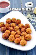 Schezwan cheese balls recipe | Indo Chinese Schezwan balls | Chinese snacks in India |