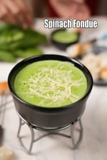 spinach fondue recipe | Indian spinach cheese fondue | creamy spinach fondue |