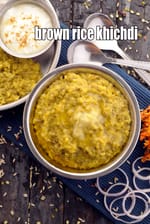 brown rice khichdi recipe | healthy brown rice and moong dal khichadi |
