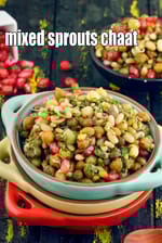 mixed sprouts chaat | Indian sprouts chaat | boiled mixed sprouts chaat