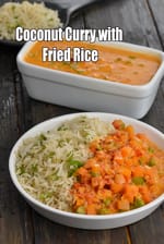 Coconut Curry Fried Rice | Mexican Veg Coconut Curry Rice |  Spicy Coconut Rice Bowl |