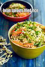 bean sprouts fried rice recipe | healthy veg fried rice | Indian vegetable fried rice with bean sprouts |