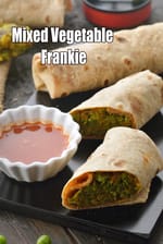 Mixed Vegetable Frankie | Whole Wheat Veg Frankie | Healthy Veg Roll for diabetes, heart, blood pressure |