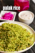 palak rice recipe | lahsuni palak rice | Punjabi Green Palak Pulao | Jeera Palak Rice |