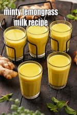 minty lemongrass milk recipe | lemongrass milk with mint | lemongrass milk for cold |