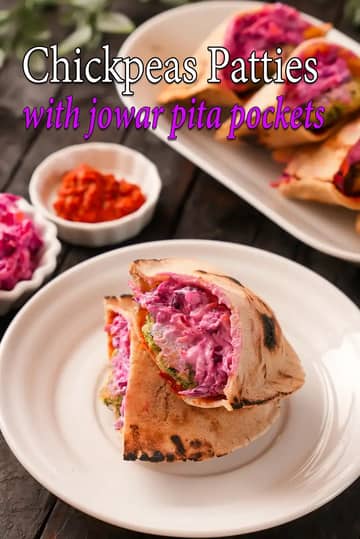Chickpeas Patties With Jowar Pita Pockets Recipe