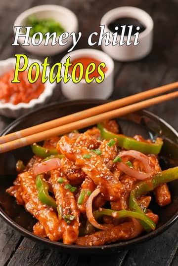 Honey Chilli Potatoes Recipe (Chinese Honey Chilli Potato)