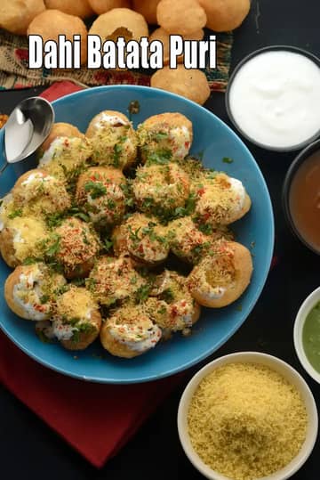 Dahi Batata Puri Recipe (Mumbai Road Style Dahi Puri)