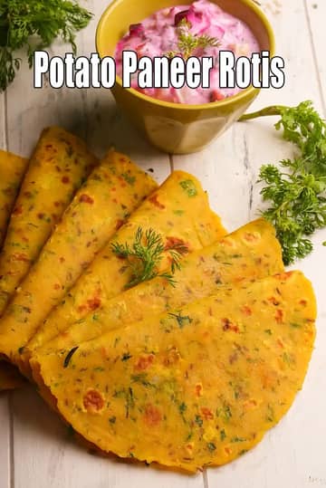 Potato Paneer Roti Recipe (Aloo Paneer Paratha)