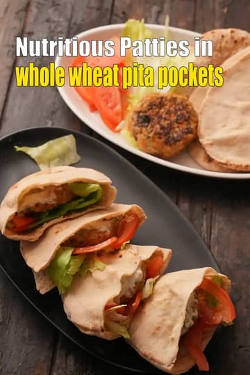 Nutritious Patties In Whole Wheat Pita Pockets Recipe