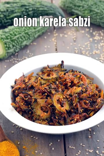 Onion And Karela Subzi Recipe (Pyaz Wale Karele)