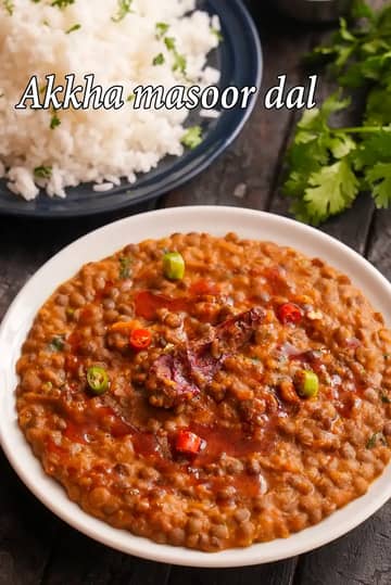 Akkha Masoor Dal Recipe (Kolhapuri Style Akkha Masoor)