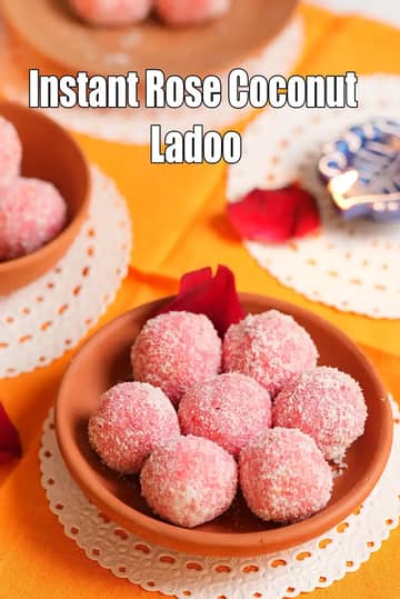 Instant Rose Coconut Ladoo Recipe
