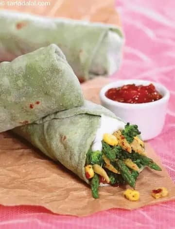 Asparagus And Baby Corn Wrap ( Wraps And Rolls) Recipe