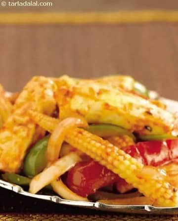 Baby Corn Paneer Jalfrazie ( Weight Loss After Pregnancy ) Recipe
