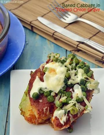 Baked Cabbage In Tomato Onion Gravy Recipe