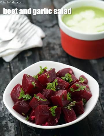 Beet And Garlic Salad Recipe (Healthy Beetroot Garlic Salad)