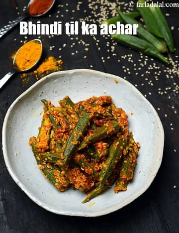 Bhindi Til Ka Achar Recipe (Indianâ Bhindi Ka Achar)
