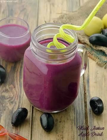 Black Jamun Apple Drink Recipe (Healthy Jamun Juice)