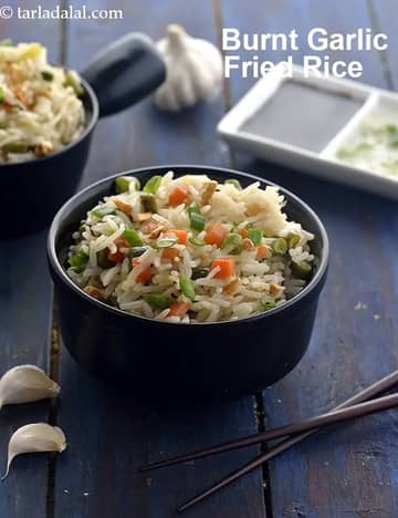 बर्न्ट गार्लिक फ्राइड राइस रेसिपी (बर्न्ट गार्लिक राइस)