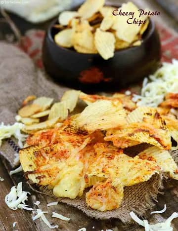Cheesy Potato Chips ( Burgers And Smoothies ) Recipe