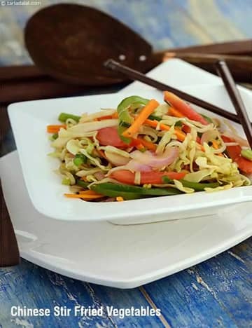Chinese Stir Fry Vegetables Recipe (Tarla Dalal)