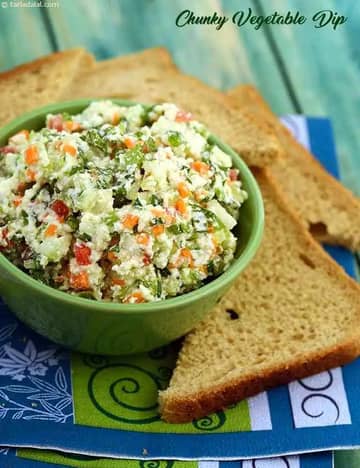 Chunky Vegetable Dip ( Kebabs And Tikkis Recipes) Recipe